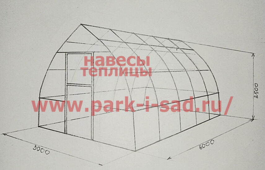 Готовая теплица купольная 3000х6000х2500