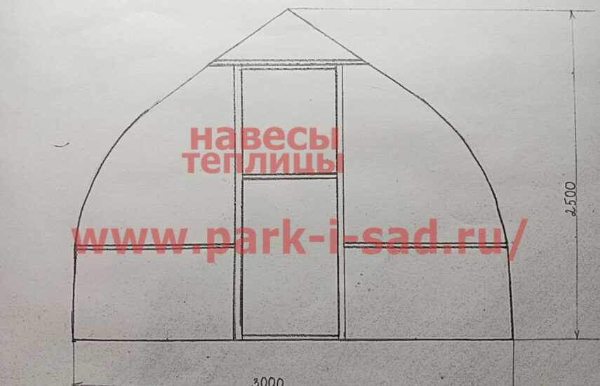 Готовая теплица купольная 3000х6000х2500